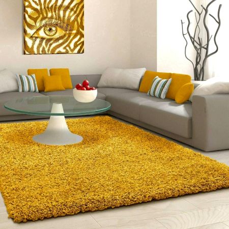 Modern yellow Shaggy Bedroom Rug